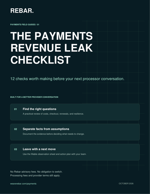 The Payments Revenue Leak Checklist cover